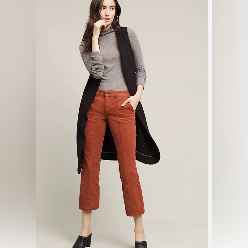Anthropologie Pilcro Stet Mid-rise Crop Flare Cords 27 NWOT